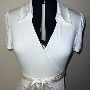 Vintage Bebe Wrap Dress | Silk Bow Waist | Made in USA | 2006